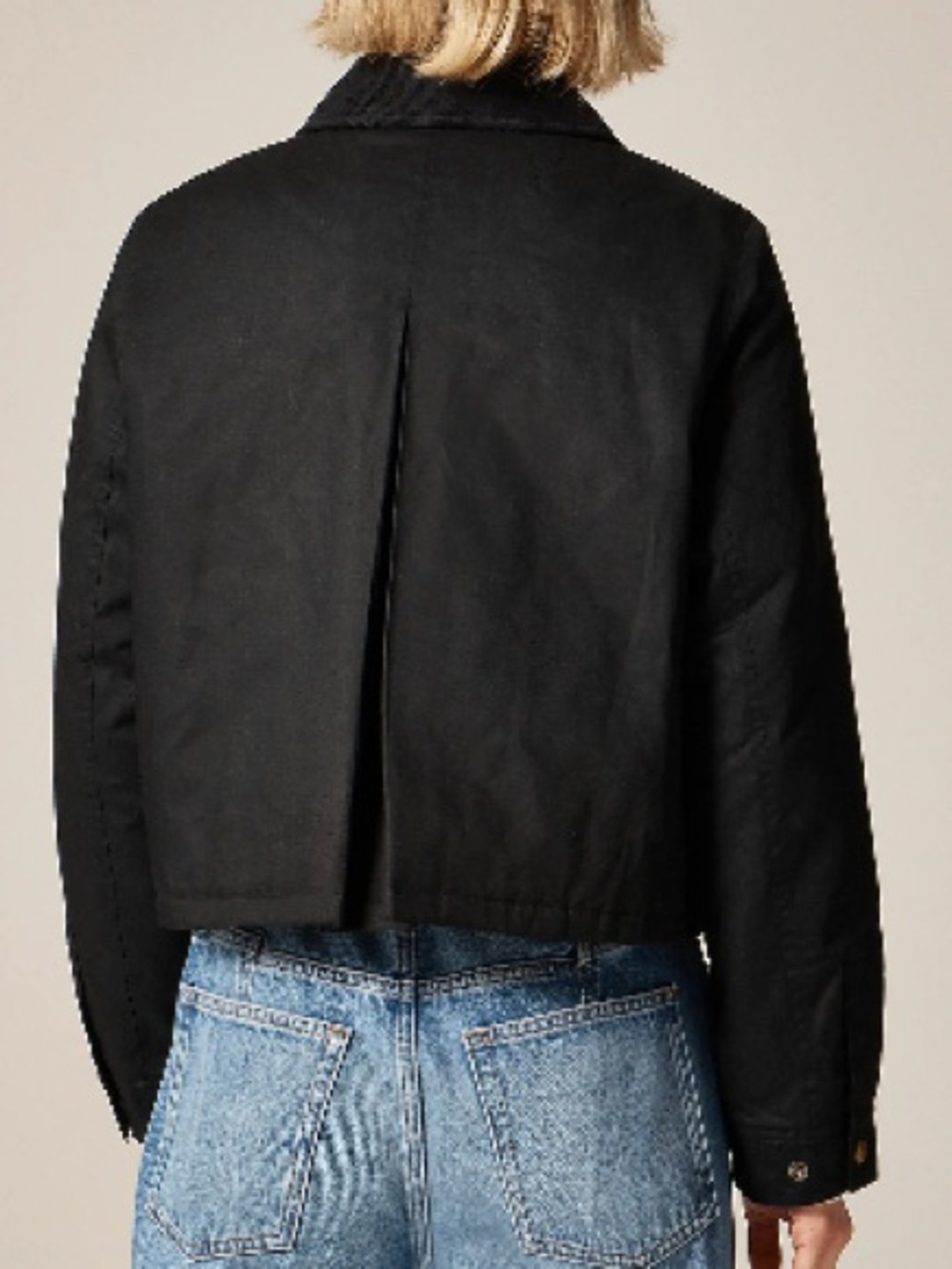 J.Crew Cropped Barn Jacket Black Ripstop Cotton Medium - Picture 2 of 10
